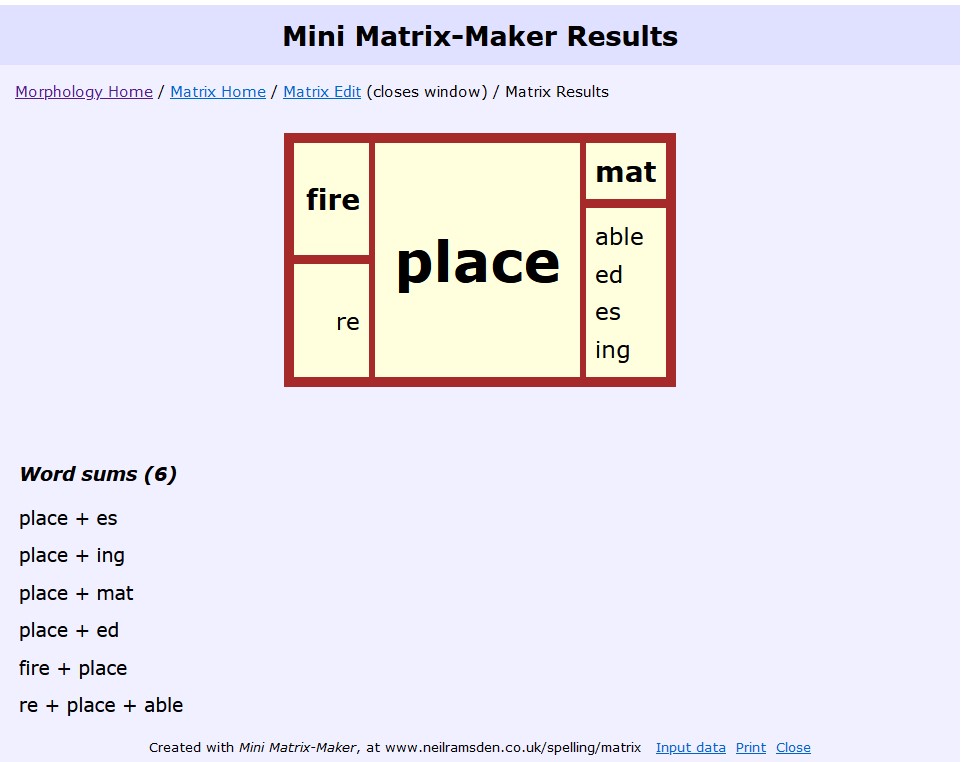 structured word inquiry tools mini-matrix maker image
