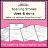 Spelling Stories: What's the Story on Does & Done